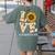 4th Grade Teacher Love Autumn Fall Sunflower Appreciation Women's Comfort Colors T-Shirt Back Print Moss