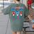 All American Teacher Pencil Coquette Bow USA Flag Teachers Women's Comfort Colors T-Shirt Back Print Moss