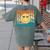 Back To School Groovy Smile Preschool Teachers Students Kids Women's Comfort Colors T-Shirt Back Print Moss