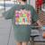 Back To School Kindergarten Preppy Teacher Girl Women's Comfort Colors T-Shirt Back Print Moss