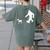 Bigfoot Walking With Bull Terrier Dog Women's Comfort Colors T-Shirt Back Print Moss