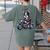 Biker Boston Terrier Dog Riding Motorbike Women's Comfort Colors T-Shirt Back Print Moss