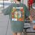 All Booked For Fall Book Pumpkin Autumn Thanksgiving Teacher Women's Comfort Colors T-Shirt Back Print Moss