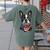 Boston Terrier American Flag Women's Comfort Colors T-Shirt Back Print Moss