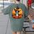 Boston Terrier Bostie Dog Breed Pet Halloween Pumpkins Women's Comfort Colors T-Shirt Back Print Moss
