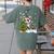Boston Terrier Christmas Tree Lights Santa Hat Women's Comfort Colors T-Shirt Back Print Moss