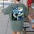 Boston Terrier Dog Art Van Gogh Starry Night Boston Terrier Women's Comfort Colors T-Shirt Back Print Moss