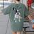 Boston Terrier Dog Motif Pet Art Boston Terrier Men Women Kids Women's Comfort Colors T-Shirt Back Print Moss