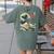 Boston Terrier Japanese Kanagawa Wave Surf Dog Women's Comfort Colors T-Shirt Back Print Moss