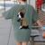 Boston Terrier Lover I Love Mom Tattoo Leopard Women's Comfort Colors T-Shirt Back Print Moss