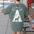 Boston Terrier Mom Dad Dog Alien UFO For Men Women Women's Comfort Colors T-Shirt Back Print Moss