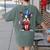 Boston Terrier Puppy Dog Holds His American Flag 4th Of July Women's Comfort Colors T-Shirt Back Print Moss