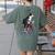 Boston Terrier Riding Bicycle Cute Bostie Biker Raglan Baseball Tee Women's Comfort Colors T-Shirt Back Print Moss