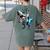 Boston Terrier Riding T-Rex Dinosaur Dog Lover Women's Comfort Colors T-Shirt Back Print Moss