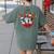 Boston Terrier Santa Claus Elf Reindeer Christmas Dog X-Mas Women's Comfort Colors T-Shirt Back Print Moss
