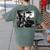 Boston Terrier Graphic Selfie With UFOs Weird Aliens Women's Comfort Colors T-Shirt Back Print Moss