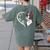 Boston Terrier Shirts For Women Girls Kids Heart Cute Women's Comfort Colors T-Shirt Back Print Moss