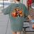 Boston Terrier Thanksgiving Leopard Pumpkins Fall Leaves Women's Comfort Colors T-Shirt Back Print Moss