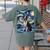 Boston Terrier Van Gogh Starry Night Women's Comfort Colors T-Shirt Back Print Moss