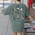 Boston Terriers Yoga Women's Comfort Colors T-Shirt Back Print Moss