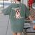Brown Boston Terrier With Flowers And Feathers Women's Comfort Colors T-Shirt Back Print Moss