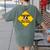 Caution Sign Boston Terrier Dog Bostie Puppy Women's Comfort Colors T-Shirt Back Print Moss