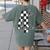 Checkered Fourth Grade Back To School Teachers Students Women's Comfort Colors T-Shirt Back Print Moss Checkered Fourth Grade Back To School Teachers Students Women's Comfort Colors T-Shirt Back Print Moss