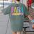 Colorful PARA Teacher Paraprofessional Cute Pencil Women's Comfort Colors T-Shirt Back Print Moss