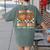 Crunching Numbers Just Like Leaves Pumpkin Fall Teacher Women's Comfort Colors T-Shirt Back Print Moss