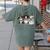 Cute Halloween Boston Terrier Dogs Witch Hat Ghost Dog For Men Women Kids Women's Comfort Colors T-Shirt Back Print Moss