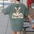 Cute Reading Bunny Glasses Books Bookworm Reader Teacher Women's Comfort Colors T-Shirt Back Print Moss