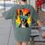 Dog Boston Terrier Hawaiian Women's Comfort Colors T-Shirt Back Print Moss