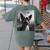 Dog Mom Dad Alien Selfie Boston Terrier UFO For Men Women Women's Comfort Colors T-Shirt Back Print Moss