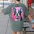 Dog Pink Boston Terrier Women's Comfort Colors T-Shirt Back Print Moss