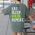 Eat Sleep Math Repeat Teacher Lover Women's Comfort Colors T-Shirt Back Print Moss