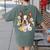 Floral Boston Terrier Women's Comfort Colors T-Shirt Back Print Moss