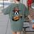 Guitar Shirt Boston Terrier Dog Playing Acoustic Guitar Women's Comfort Colors T-Shirt Back Print Moss