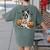 Halloween Boston Terrier Ghost Women's Comfort Colors T-Shirt Back Print Moss
