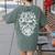 Halloween Costume Skull Boston Terrier Dog Lover Women's Comfort Colors T-Shirt Back Print Moss