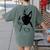 I Love My Boston Terrier Dog With Heart Women's Comfort Colors T-Shirt Back Print Moss