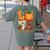 Love Kindergarten Teacher Turkey Thanksgiving Autumn Fall Women's Comfort Colors T-Shirt Back Print Moss