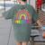 Preschool Rainbow Girls Boys Kids Teacher Back To School Women's Comfort Colors T-Shirt Back Print Moss