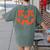 Pumpkin Pi Pie Math Thanksgiving Science Teacher Women's Comfort Colors T-Shirt Back Print Moss