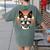 Retro Sunset Sunglasses Boston Terrier Boston Bull Bostie Women's Comfort Colors T-Shirt Back Print Moss