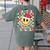 Santas Favorite Teacher Retro Groovy Smile Face Christmas Women's Comfort Colors T-Shirt Back Print Moss