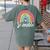 Sé Amable Spanish Bilingual Teacher Be Kind Boho Rainbow Women's Comfort Colors T-Shirt Back Print Moss