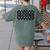 Second Grade Checkered Teacher 1st Day Back To School Women Women's Comfort Colors T-Shirt Back Print Moss