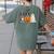 Spooky Ghost Boston Terrier Pumpkin Halloween Dog Lover Women's Comfort Colors T-Shirt Back Print Moss