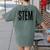 Stem Teacher Science Technology Engineering Math Teachers Women's Comfort Colors T-Shirt Back Print Moss