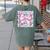Teacher Bow Pencil Flowers Teacher Back To School Women's Comfort Colors T-Shirt Back Print Moss